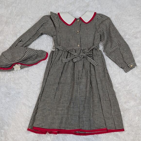 Vintage Mimi Fashion USA Girls Gingham Dress with Matching Bonnet Size 10 - Picture 12 of 13
